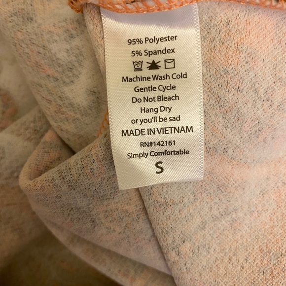 LULAROE Fit & Flare Dress, Paisley, Short Sleeve, Orange, Size Small, Stretch - Picture 6 of 6